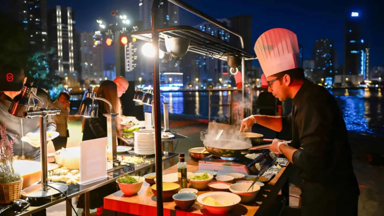 Cycling fest ( Chef prepares food)