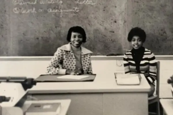 Mrs. Holden (left) taught typing and stenography at Germantown partly (Phyllis Theresa Davidson Holden)
